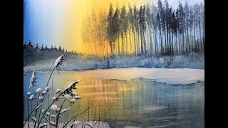 Ganz einfach Aquarellmalen lernen 15: Winterfluss mit Eis