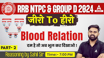 RRB NTPC & Group D 2024 | Blood Relation Questions By Sahil Tiwari Sir