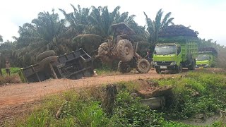 Crash fertilizer Tractor block truck's path