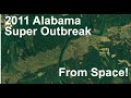 2011 Alabama Super Outbreak Tornado Paths Scars and Damage Overview From Google Earth