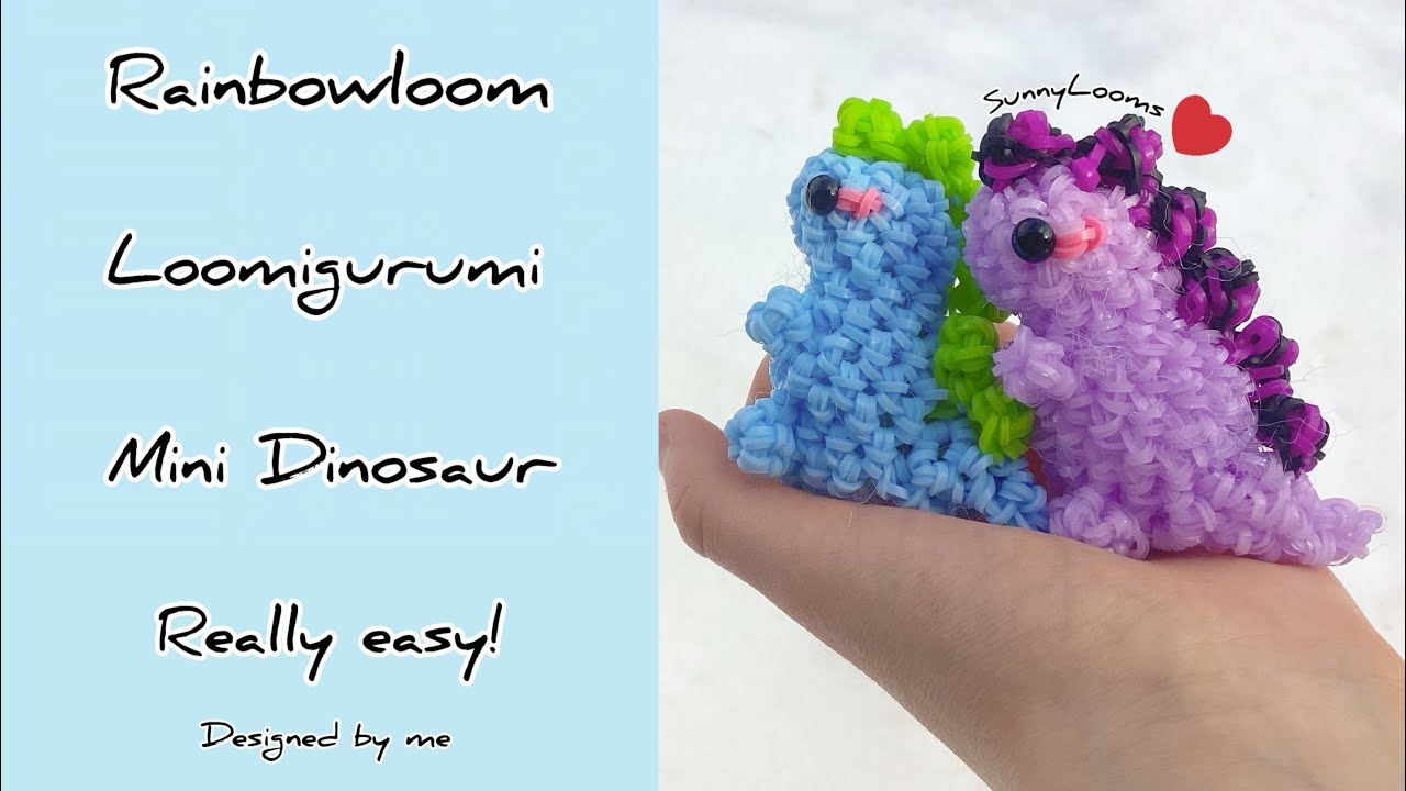 Rainbow loom mini dinosaur/dino beginners tutorial! 💚🦖
