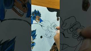 completed artwork of Vegeta great ape #shorts #anime #dragonball