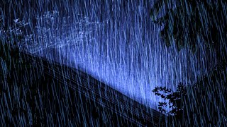 Eliminate Insomnia with Resounding Rain & Rumbling Thunder on Frayed Tent Roof on the Farm at Night