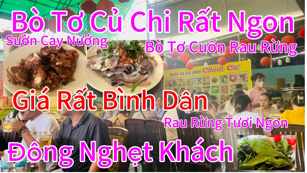 Quán Rất Ngon Đông Nghẹt Khách Bò Tơ Củ Chi Ăn Kèm Với Rau