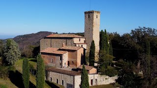 Castle of Contignaco (Drone 4K), Contignaco, Salsomaggiore, Parma, Emilia-Romagna, Italy, Europe