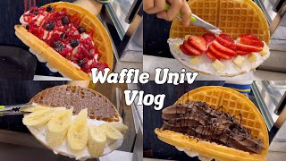 4k•sub)cafevlog//Parttime job Vlog/Waffle manufacturing video/drink manufacturing video