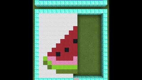 Minecraft Falling Pixel Art #28 (Watermelon) |#shorts