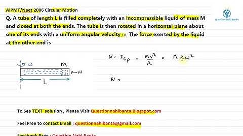 A tube of length L is filled completely with an incompressible liquid of mass M and closed  at both