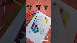 Aesthetic Boho Art 🌺🌿#art #watercolor #painting #aesthetic #shorts #youtubeshorts
