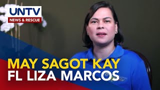 VP Sara Duterte, sinagot ang mga tirada laban sa kanya ni First Lady Liza Marcos