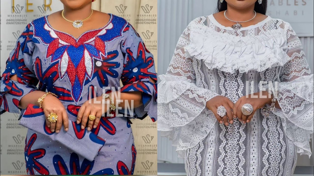 African Ladie's Wrapper Outfits: New Collections 2025 Ankara Wax Print Dress |Lace Blouse Designs 