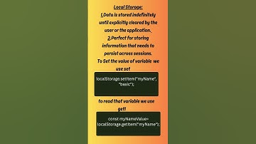 what is local storage and session storage in HTML5 ? #coding #interview #education #learning