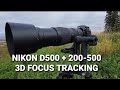 NIKON D500 AND NIKKOR 200-500 mm 3D FOCUS TRACKING TEST ON A GYMBAL