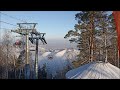 Фанпарк зимой22 Бобровый лог, трасса 2. канатка 1, Красноярск, спуск на сноуборде, падение