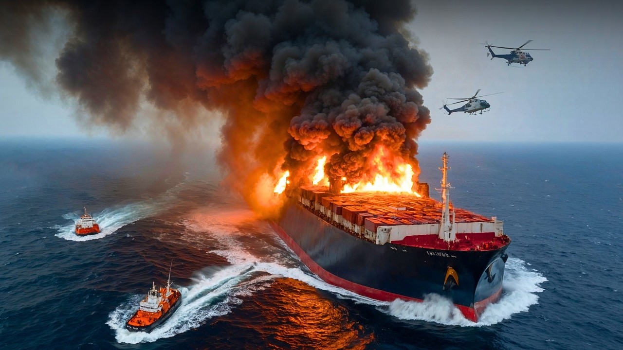 Container Implosion Massive Explosion At Sea | Container Ship CRASHES Into Oil Tanker ...