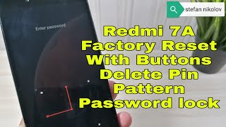 Factory Reset Xiaomi Redmi 7A M1903C3EG. Delete pin, pattern, password lock.