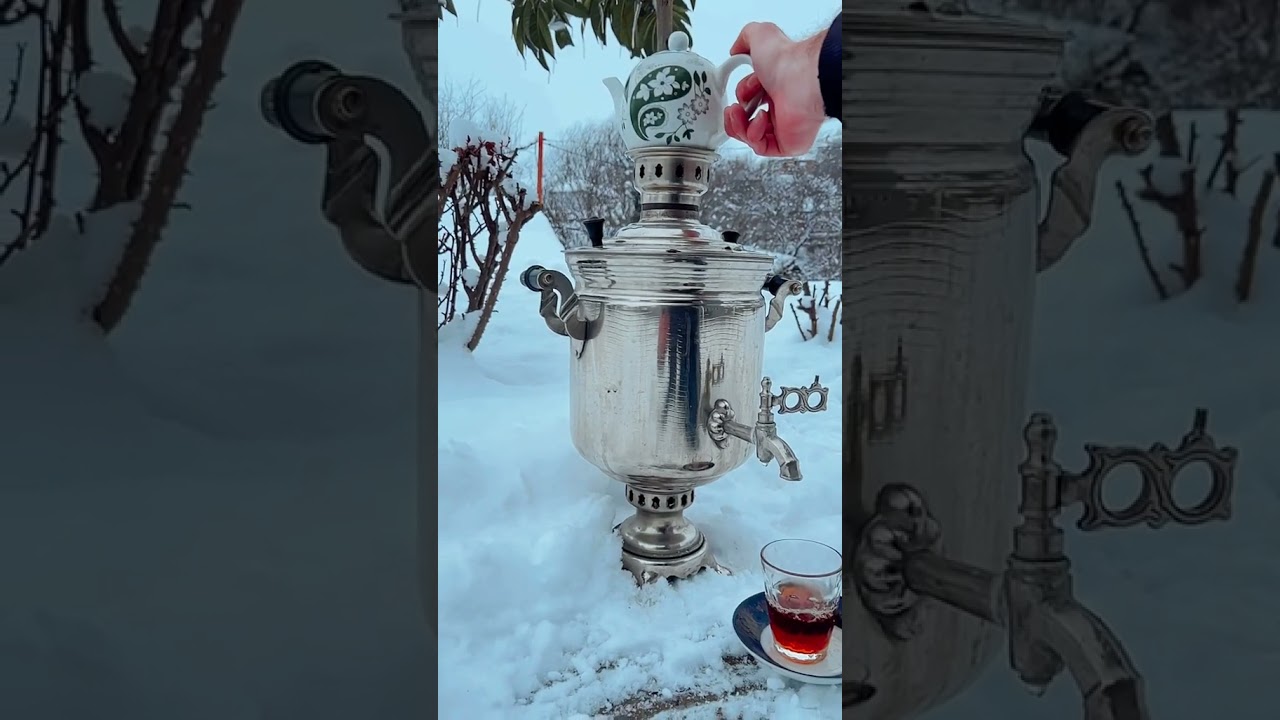 Drinking Tea In Snow