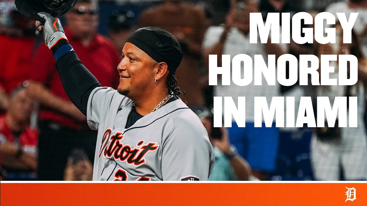 Miguel Cabrera receives standing ovation and hits a double in final trip to Miami