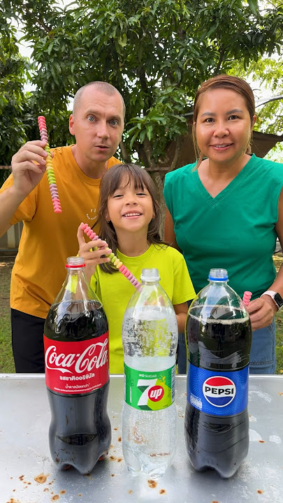 Coca-Cola, 7up, Pepsi VS Mentos #shorts GamGam Family