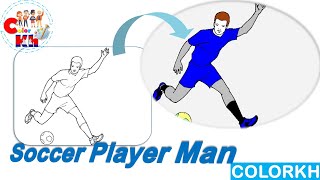 #Color| How to color  Soccer Player Man  |#color drawing easy screenshot 5