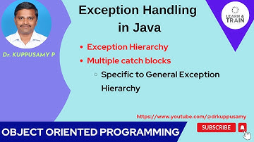 51 Multiple catch clauses with Exception Hierarchy (Specific to Most General) - Exception handling
