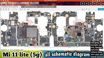 Mi 11 lite (5g) all schematic diagram charging lcd light lcd mic speaker network volume keys sim uab