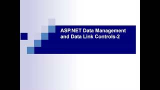 ASP.NET Data Management and Data Link Controls-2