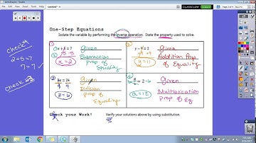 Solving One-Step Equations Notes Video