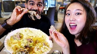 Korean Girl Tries Mansaf for the First Time || with HAND