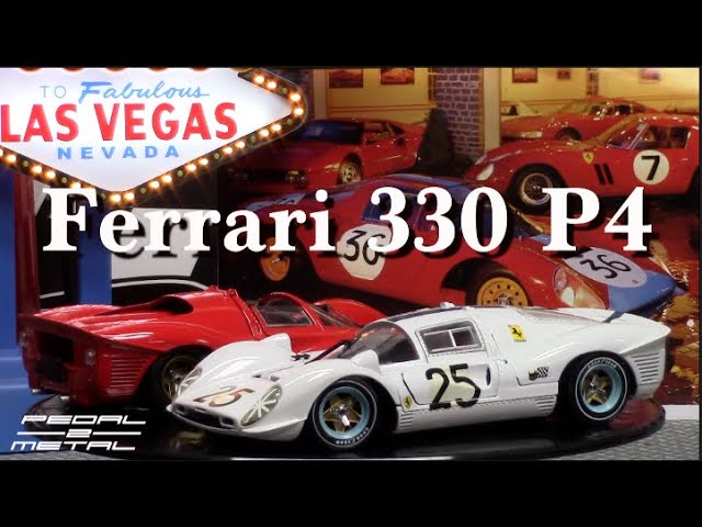 A Pair of 1/18 1967 Ferrari 330 P4 Race Cars by Jouef