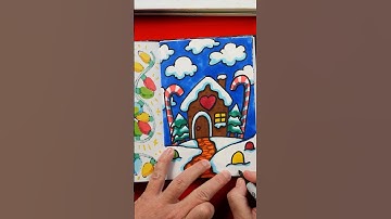 Sketchbook challenge - gingerbread winter scene! #artforkidshub
