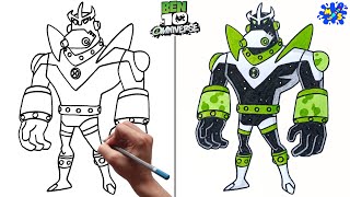 Ben 10 drawing || How to draw Atomic-X from Ben 10 Omniverse Step by Step