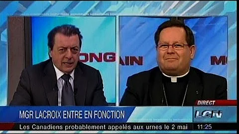 Mgr Grald Cyprien Lacroix avec Jean-Luc Mongrain