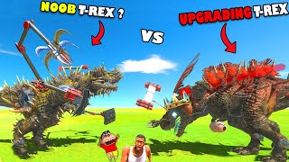 Upgrading NOOB T-REX into UNDEFEATED FLYING T-REX with SHINCHAN and CHOP in Animal Revolt Battle SIM