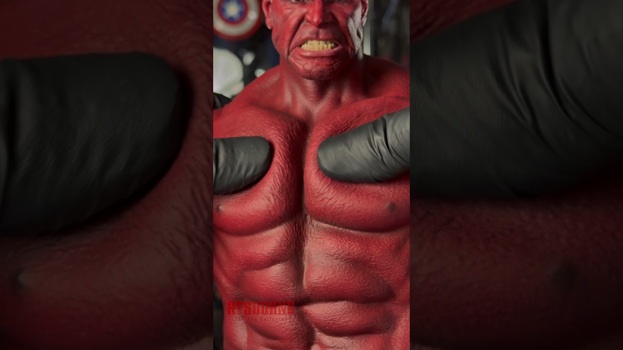Why Red Hulk sounds SO Squishy and Crunchy🤤🤤 #asmr #satisfying #redhulk