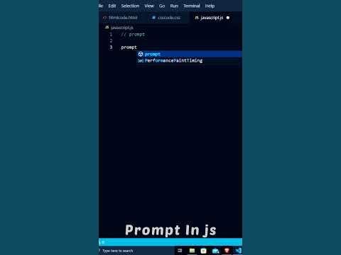 Prompt In javaScript || What is Prompt In javascript || User input In ...