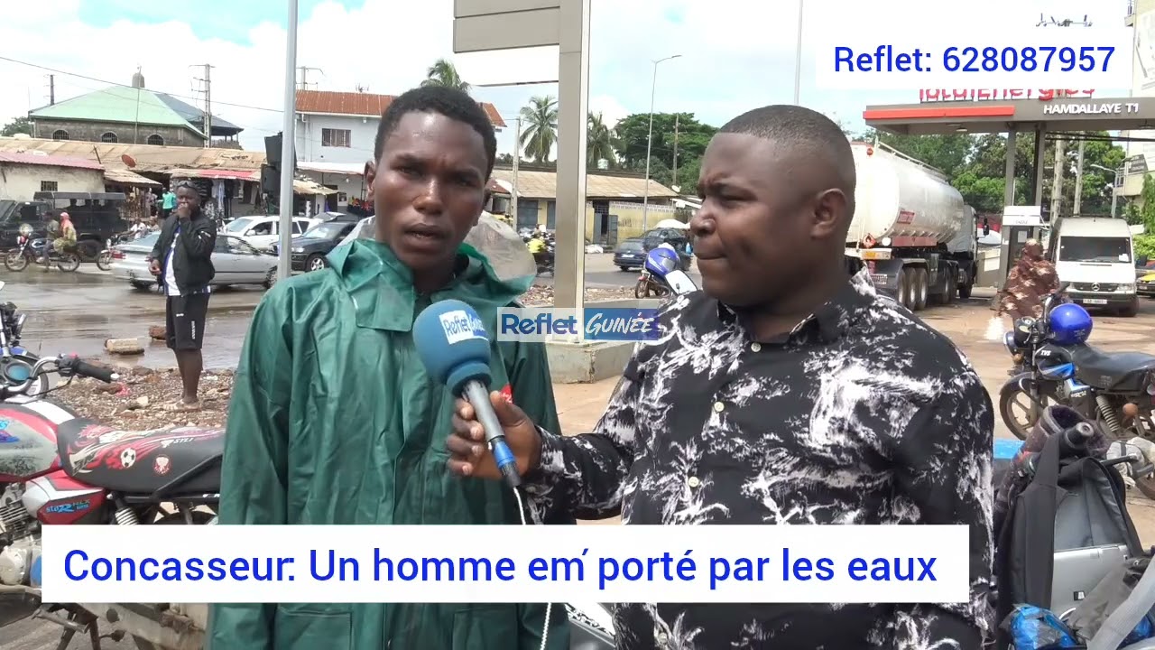 Fortes pluies à Conakry: Un homme em !porté par les eaux à Concasseur