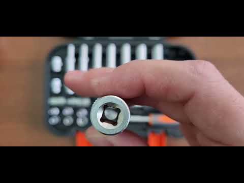 Набор инструментов STHOR 1/4", 56 предметов, CrV, 45-47 HRC, кейс, 58643