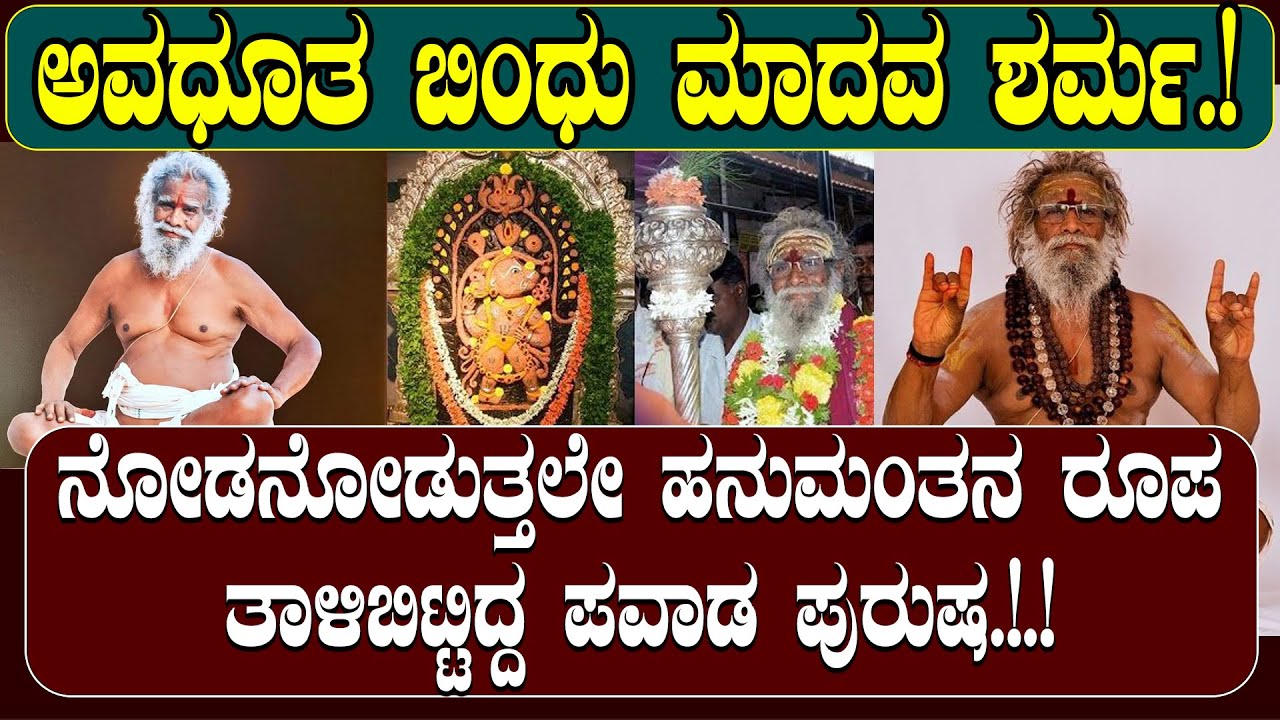 ಅವಧೂತ ಬಿಂಧು ಮಾದವ ಶರ್ಮ | ಆಂಜನೇಯನನ್ನೇ ಆವಾಹನೆ ಮಾಡಿಕೊಂಡ ಮಹಾನ್‌ ಸಂತ.!LIFE STORY OF BINDU MADHAVA SHARMA|