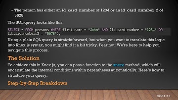 How to Use And and Or Statements in Where Clauses with Knex.js