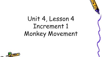 Unit 4, Lesson 4   Increment 1, Monkey Movement