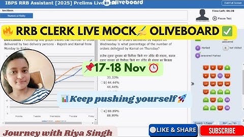 🎯OLIVEBOARD RRB CLERK LIVE 🛑 MOCK|✍️17- 18 nov⏰ | SHARE SCORE👇|MY SCORE✅ #ibps #rrbpo #youtubevideos