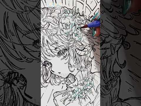 🍃何もないところに天使さんを描くメイキング🎨🦜#Shorts #speedpaint   #illustration