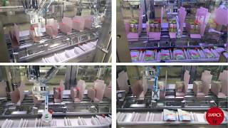 iXAPACK GLOBAL Case Packer Multi Formats Support for Doypack | Encaissage Multi-Formats pour Doypack