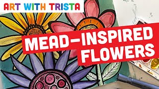 Watercolor Spring Flowers Painting Inspired by Robin Mead Elementary Art Tutorial - Art With Trista