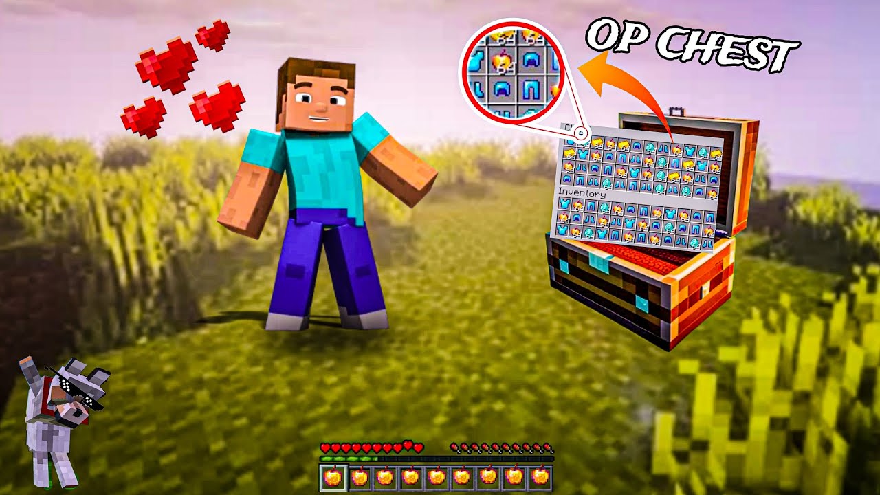 MINECRAFT BUT OP CHEST ️🔥 IN PE AND OP LOT🤑 - YouTube