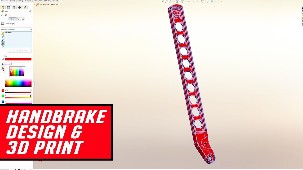 SOLIDWORKS for Makers - Handbrake Full Design & Manufacture Steps ...