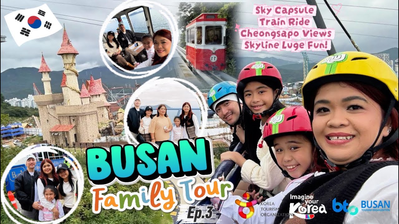 BUSAN Family Tour Begins 🇰🇷 Sky Capsule + Train Ride | Cheongsapo + Luge! MelaSon Family Vlog Ep. 3