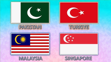 All Flags With Moon of Different Countries