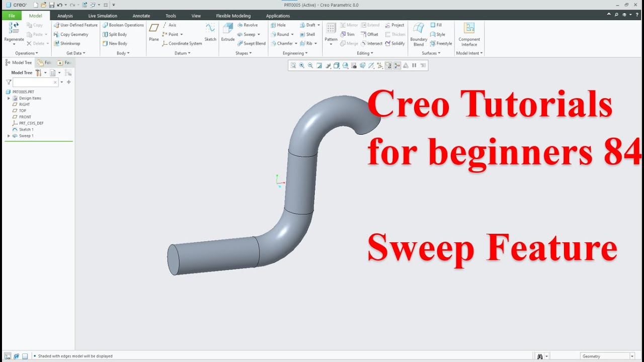Creo parametric tutorials for beginners|creo|proE|tutorial-84